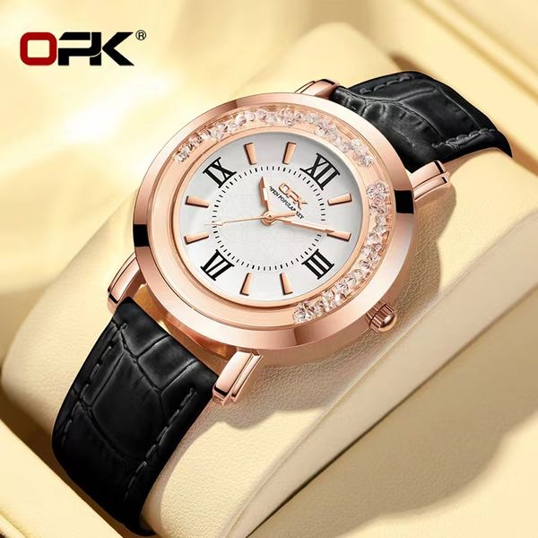 

opk quartz women's watch women's watch 39 mm, Slivery;brown