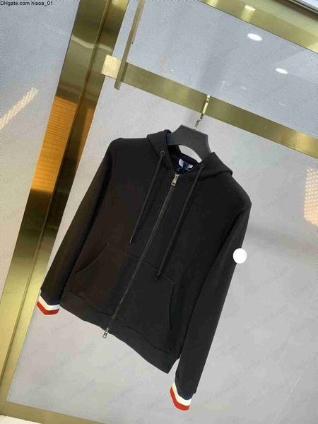 

french men's designer pocket hooded jacket fashion hoodie brand ladies luxury sleeve label hooded sweatshirt casual street hoodie, Black