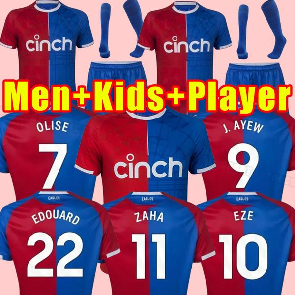 

2023 2024 crystal olise soccer jerseys 22 23 milivojevic olise kouyate j.ayew zaha mateta chlupp palace away kid benteke schlupp football sh, Black;yellow