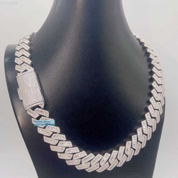 

designer jewelry customized 18mm man jewelry unique design fashion jewelry 925 silver baguette iced out moissanite cuban link chain