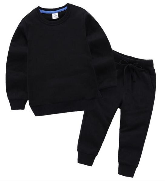 

new baby luxury logo designer boy girl tshirt pants twopiece suit kids brand children039s 2pcs cotton clothing sets 18t year8955940, White