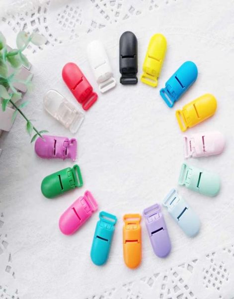 

16 colors plastic pacifier clips suspender clips soother pacifier holders safe strong plastic for baby accessories m24077436903