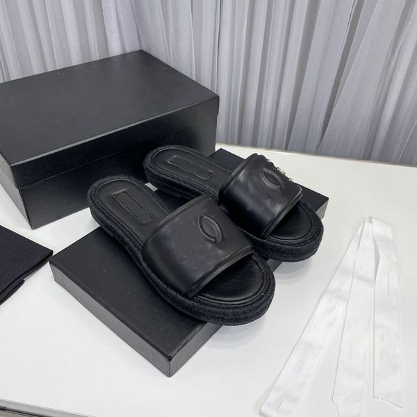 

fashion slippers ccity brand designers summer sandals women slide luxury sandal channel women leisure slippers x541, Black