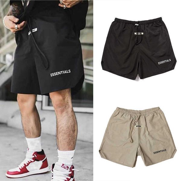 

23ss designer new summer men's and women shorts essentail five-point shorts nylon fitness high street shorts men's printed casual, White;black