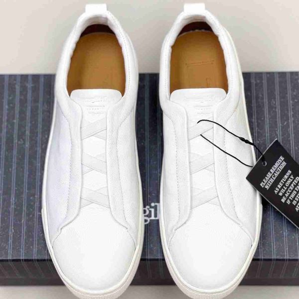 

high edition men's shoes leather casual shoes flat soled shoes slip on loafers fashion men, Black