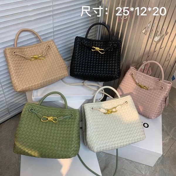 

small metal rope hardware woven handheld tote 2023 new leisure lingge one shoulder commuting multi compartment bag