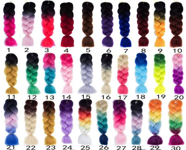 

ombre color braiding hair synthetic kanekalon hair crochet braids premium high temperature fiber hair 3184005, Black