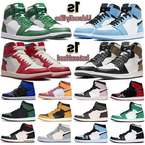 

se space jam jumpman 1 1s high basketball shoes ice university true blueog desiner green dark mocha patent bred starfish light smoke vision, Black