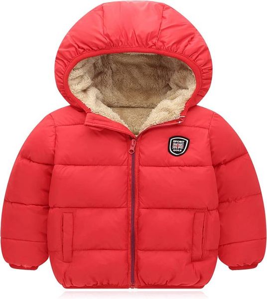 

fashion down coats for kids hooded lightweight fleece lined winter jackets windproof warm puffer outerwear1099805, Blue;gray