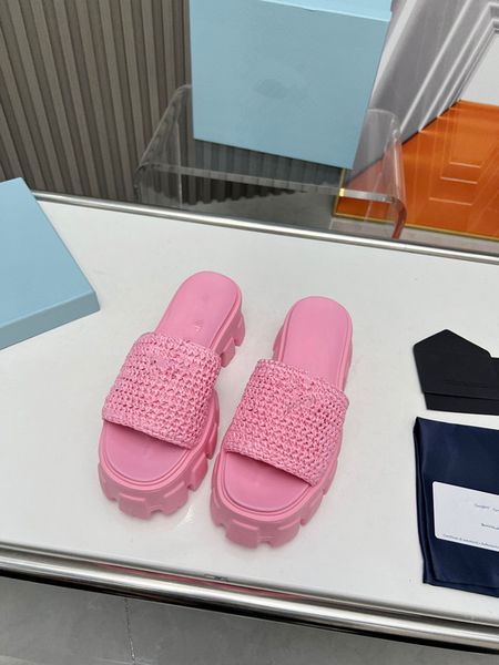 

designer slipper sandal slides beach shoes classic flat sandals luxury summer lady leather flip flops black 0702