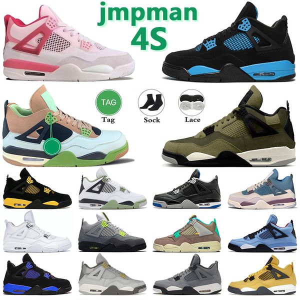

4s men basketball shoes 4 midnight navy red cement grogu medium olive roses pine green cool grey pn dust women sports sneakers