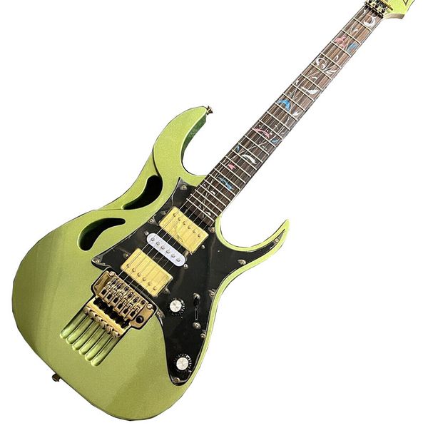 

factory customization electric guitar metal green life tree inlaid fingerboard