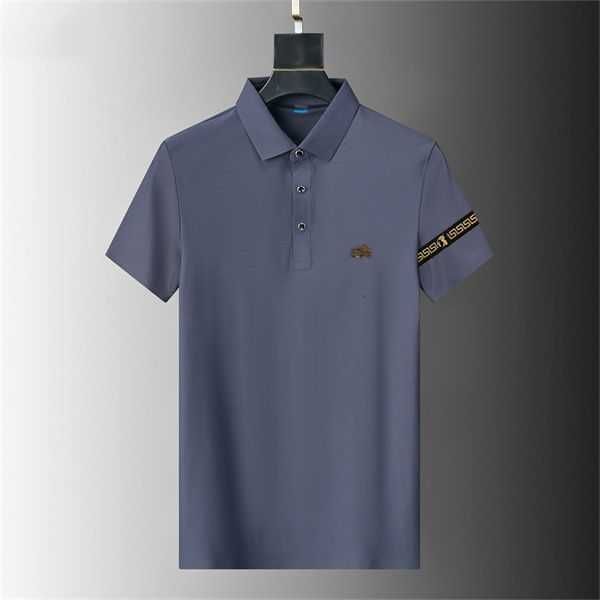 

2023 designer striped polo shirt t snake bee flower embroidery men's high street fashion horse a2 3m-3xl lv68, White;black