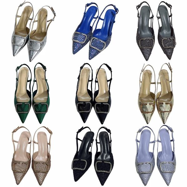 

serpentine patent leather sandals luxury womens designer shoes rhinestone heels summer outdoor casual shoes fashion party shoes new comforta, Black