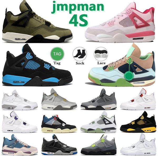 

mens 4 high og basketball shoes 4s university blue silver royal toe black metallic gold unc patent dark mochamen roses grogu medium olive wo