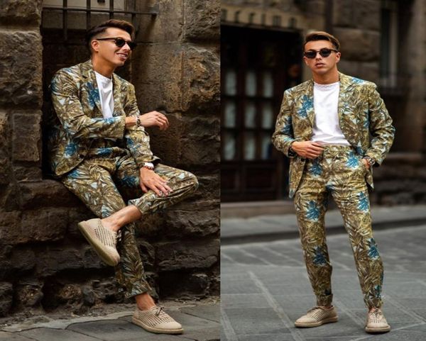 

two piece mens suit floral groom suit wedding suits for men slim fit groom costumes de mariage pour hommes2793941, Black;gray