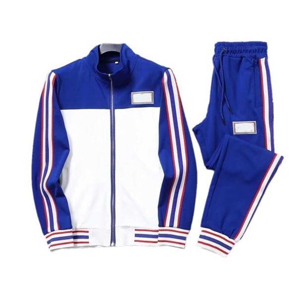 

mens designer tracksuits hooded suit lateral fringe leisure jacket sports blue white splice men front zipper pocket sweatshirts long sleeves, Gray