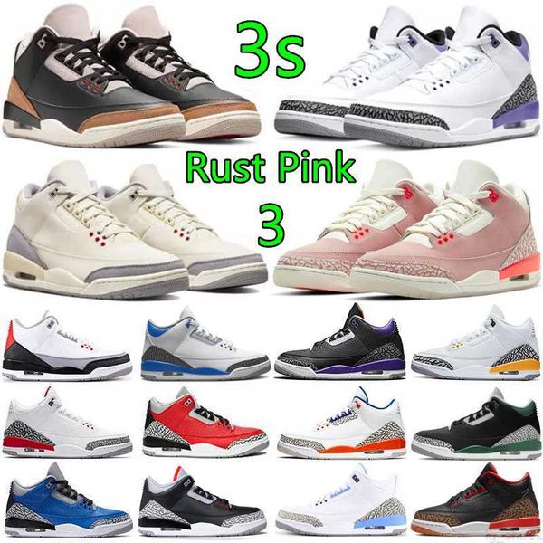 

basketball shoes 3 3s mens rust pink muslin desert elephant dark iris shady cool grey black cement fire red laser orange unc men women sneak