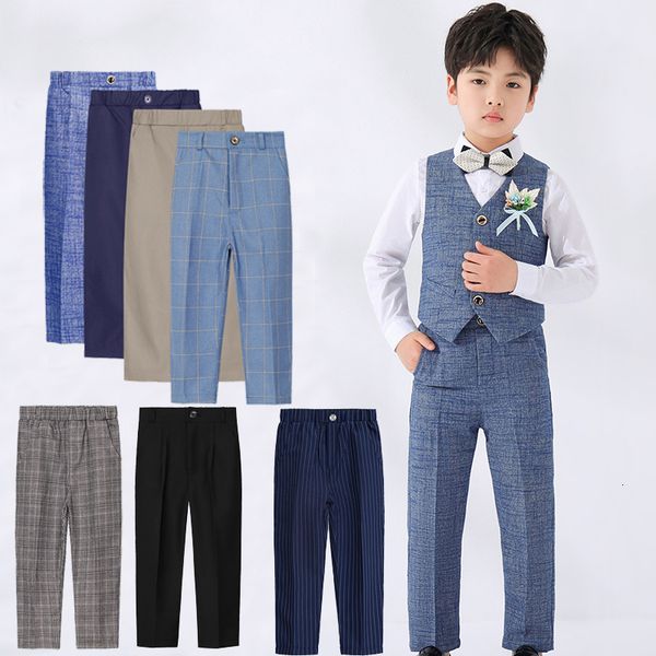 

trousers junior boys toddlers kids school formal performance wedding party trosuers pants 2 14 years adjustable plastic zipper fly 230704, Blue
