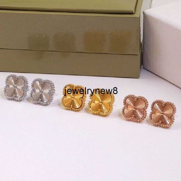 

luxury designer stud earrings four-leaf clover earrings womens fashion 18k gold earring jewelry, Golden;silver