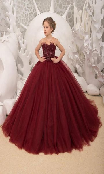 

ball gown kids dark burgundy pageant dress special ocassion dresses birthday party girls aged 614 years1260090, White;red