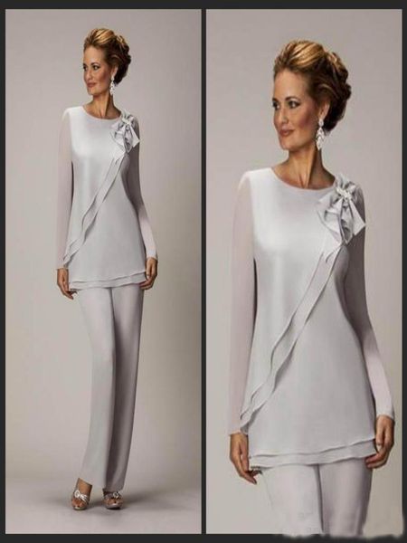 

modest two pieces mother of the bride pants suit for weddings chiffon mother039s groom pantsuits long sleeve mothers outf9415466, Black;red