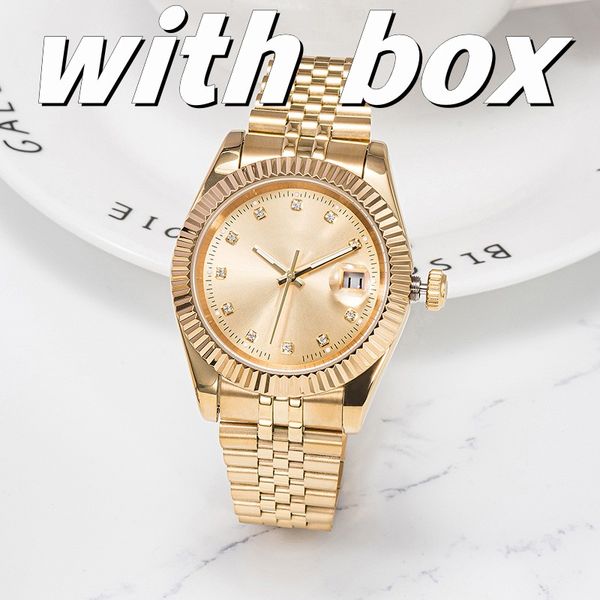 

2023 new watch 36/41mm men's automatic watch all-stainless steel luminous 28mm women's watch classic watch for lovers, Slivery;golden