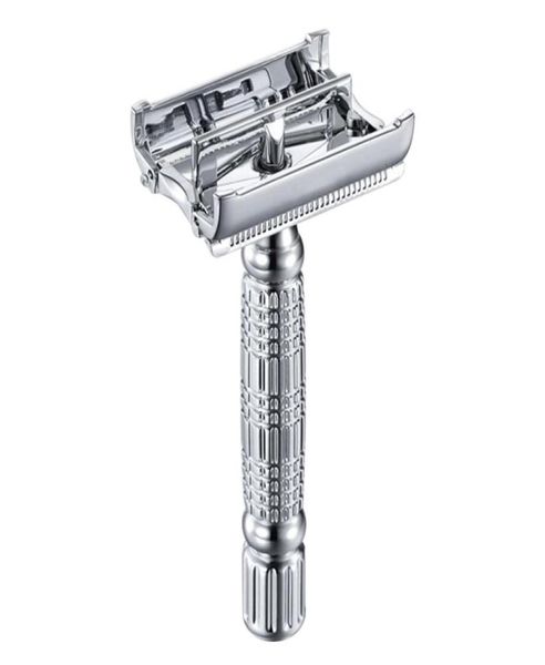

safety razor chrome alloy with packing sliver unscrew double edge razors turret manual shaver face care shaving razor5408226