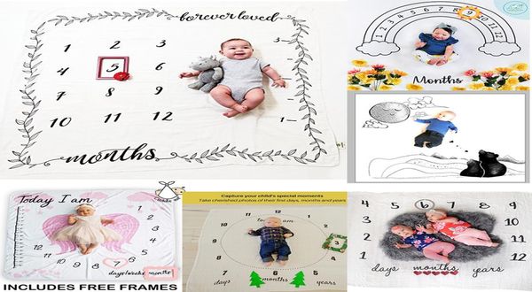 

40 styles baby letter flower print blankets creative soft newborn wrap swaddling fashion baby milestone blankets pography backd7579237