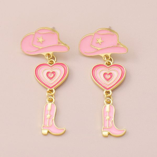 

geometric multi-element earrings women street fashion personalized variety of patterns heart earrings vacation gift, Golden