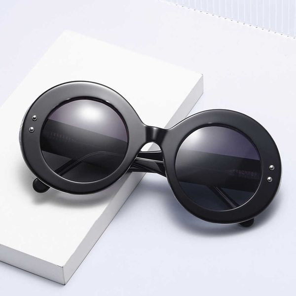 

2023 new women's round frame polarized ultra light sheet designer mens vintage sunglasses brands for women men can be mixed with bs8121, White;black