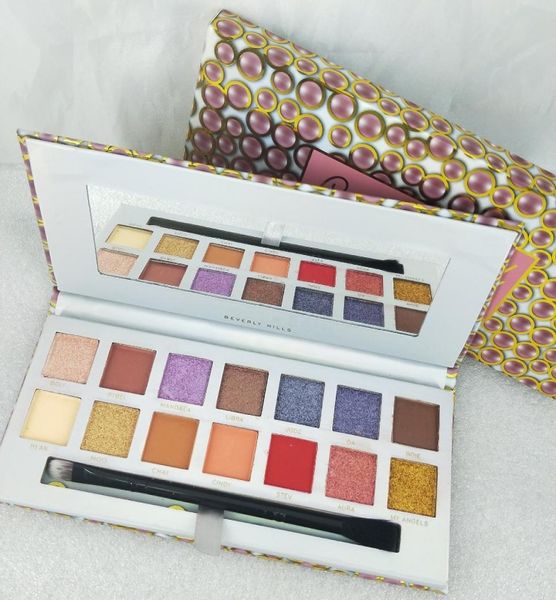

makeup pink eye shadow palette 14 colors limited eyeshadow kit with brush5655383