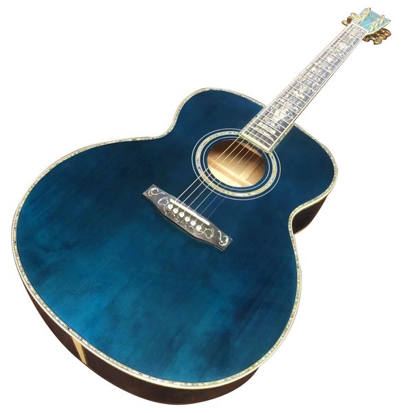 

2023 40 "om mold solid wood throwing face whole abalone black finger acoustic acoustic guitar