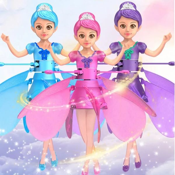 Princess Flying Toys Dancers Doll Electric Drone Mini Hand Suspension Toys RC Helicopter Children Christmas Gifts LT0097