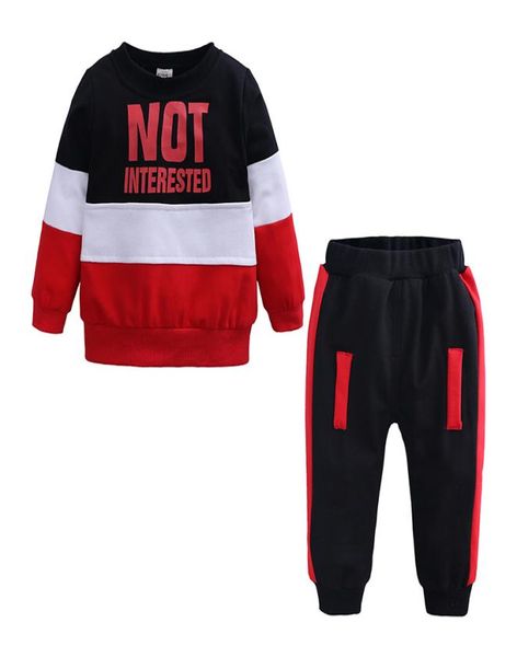 

retail baby kids cartoon fashion casual patchwork twopiece suits clothing sets infant boys outfits sportwear tracksuits designer 6398913, White