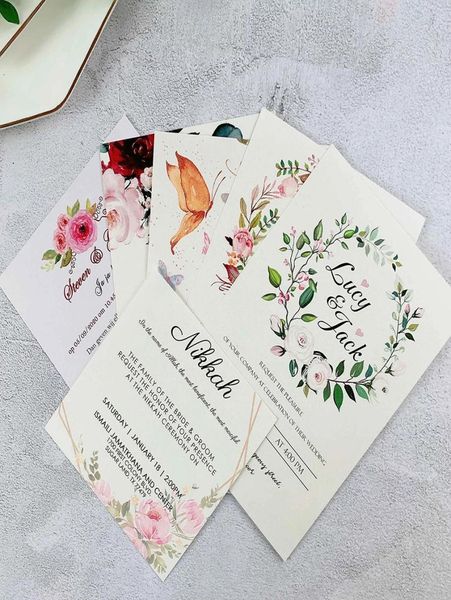 

80pc invitation detail card80pc small envelope return address8441530, Black
