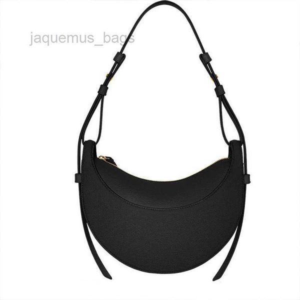 

luxury designer polene half-moon bag full-grain textured/smooth calf leather tote fashion zip closure crossbody women hobo handbags shoulder