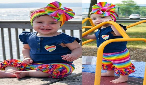 

toddler baby girl outfits clothes summer tshirt pants short 3pcs set7601910, White