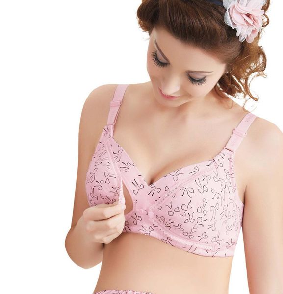 

breastfeeding bras pregnant women cotton soft wire breastfeeding bra maternity nursing feeding bra a d cup9258535, White