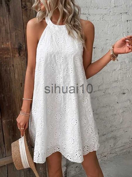 

casual dresses fashion trend summer women's dress new ladies lace solid color sleeveless buttonless dresses for women 2023 j230705, Black;gray
