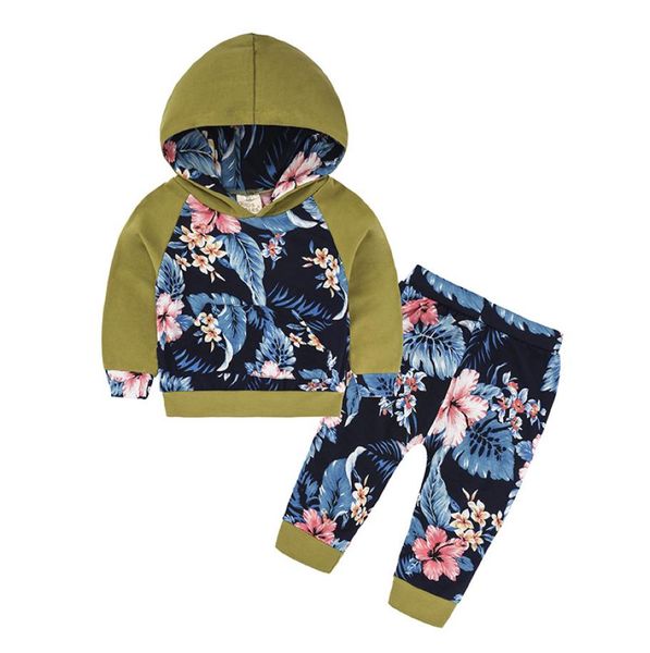 

newborn baby suit kids camouflage sets hooded long sleeve trouser sets big pocket tight cuff twopiece suit 325492492, White