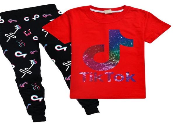 

tik tok new tshirt shorts leisure sports suit chill sets 2 piece sets costumes for kids boys summer set1286726, White