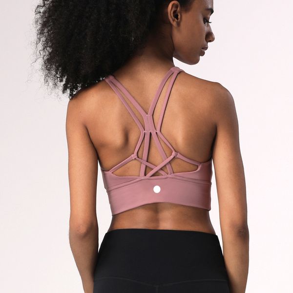 

lu women sports bra cew neck fintness eiffel tank vest skinfriendly workout breathble crisscross quick dry female wx1232