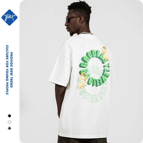 

trendy madonna print short sleeve t-shirt men's spring/summer new ins trendy loose size couple t-shirt179, White;black