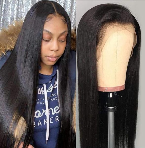 

brazilian straight lace front human hair wigs pre plucked hd transparent 150 13x4 lace wigs for black women3933159