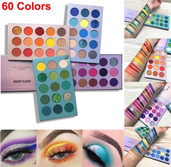 

beauty glazed eyeshadow palette 60 colors eye shadow color board makeup shimmer matte glitter nude eyeshadow palette original bran5078357