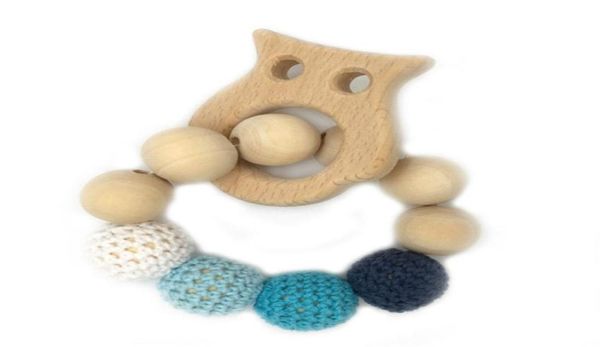 

baby wooden teether animal shape handmade nursing wooden crochet pearl teething crochet pearl knitted bead with bracelet4995921