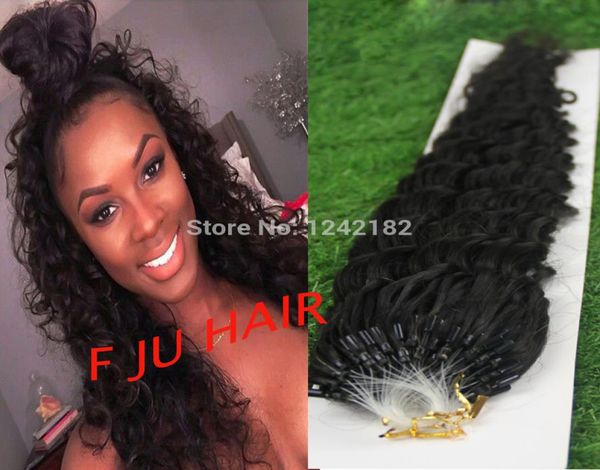 

micro loop ring links virgin deep wave human hair extension 1g1s 6a unprocessed natural black human hair micro ring extensions1766274