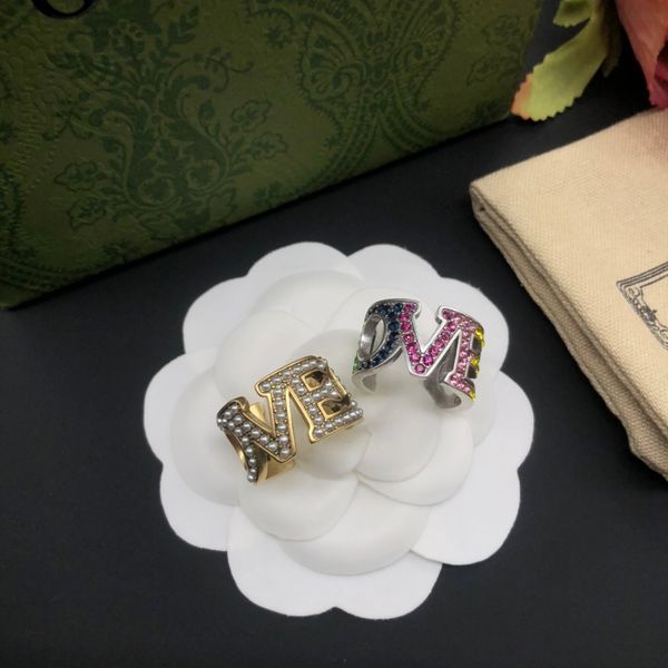 

designer branded jewelry rings womens gold silver plated copper finger adjustable ring women love charms wedding supplies luxury accessories