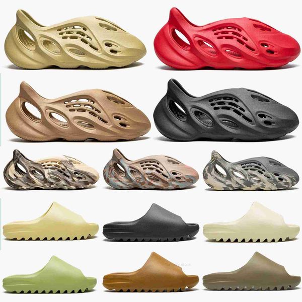 

2023 slippers bone onyx resin pure ochre holes foams runner designer slides sand vermilion moon grey sandals size 36-47 pantoufle fashion mu, Black